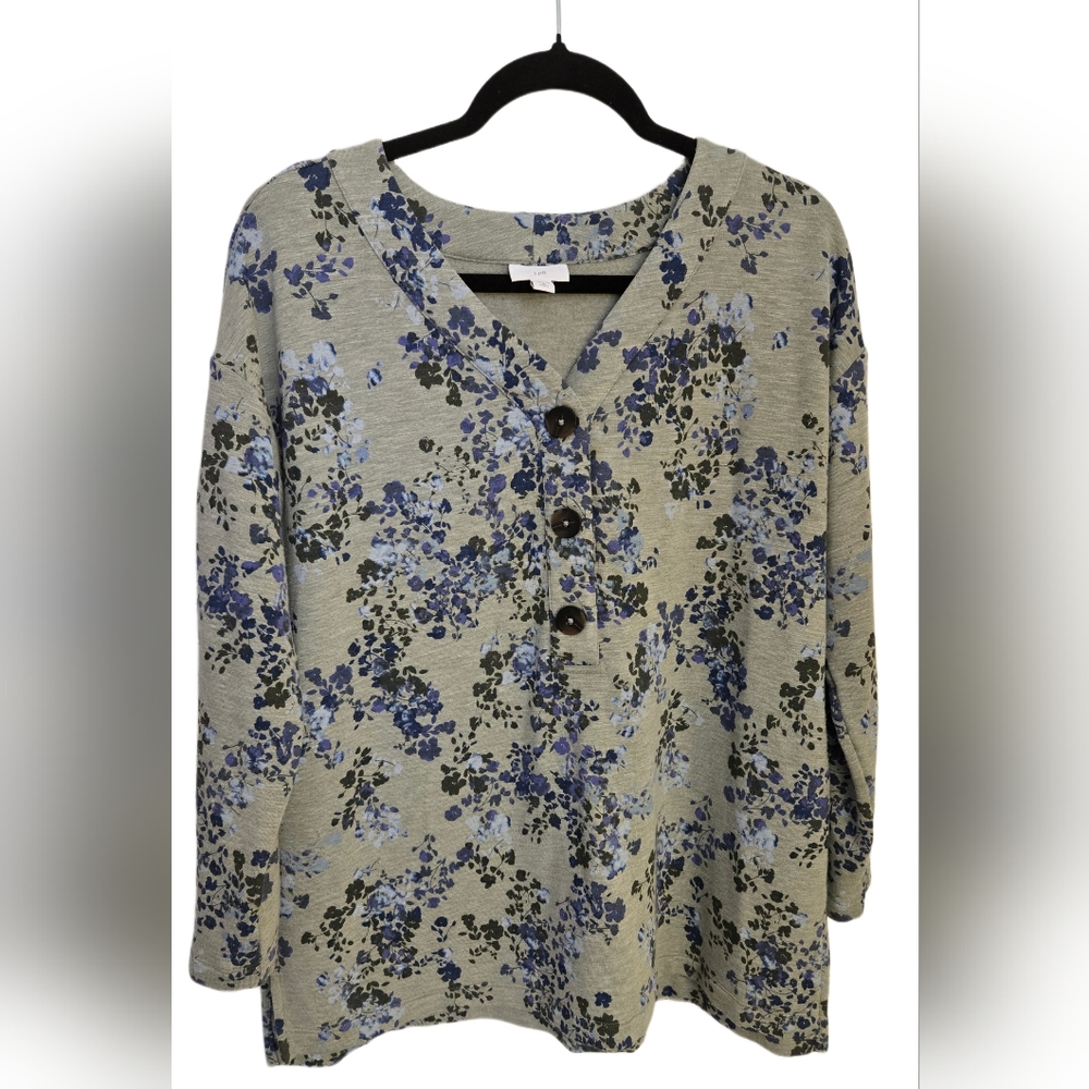 J. Jill cardigan, M, boxy fit, side vents, button closure, like new condition